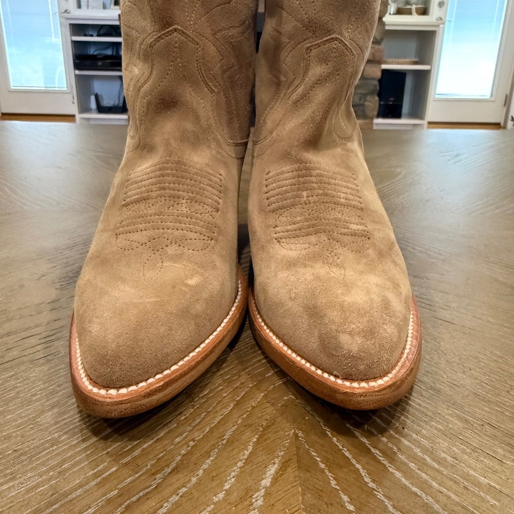 Tecovas The Abby Driftwood Suede Tall Western Cowgirl Boots NWOB 8B Classic - Picture 4 of 10